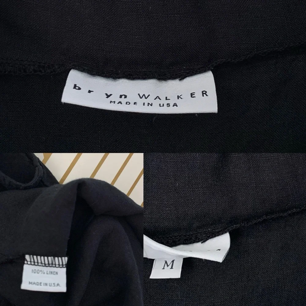 Bryn Walker Henrietta 100% Linen Cowl Neck Lagenlook Sleeveless Dress Pockets M - Picture 5 of 12